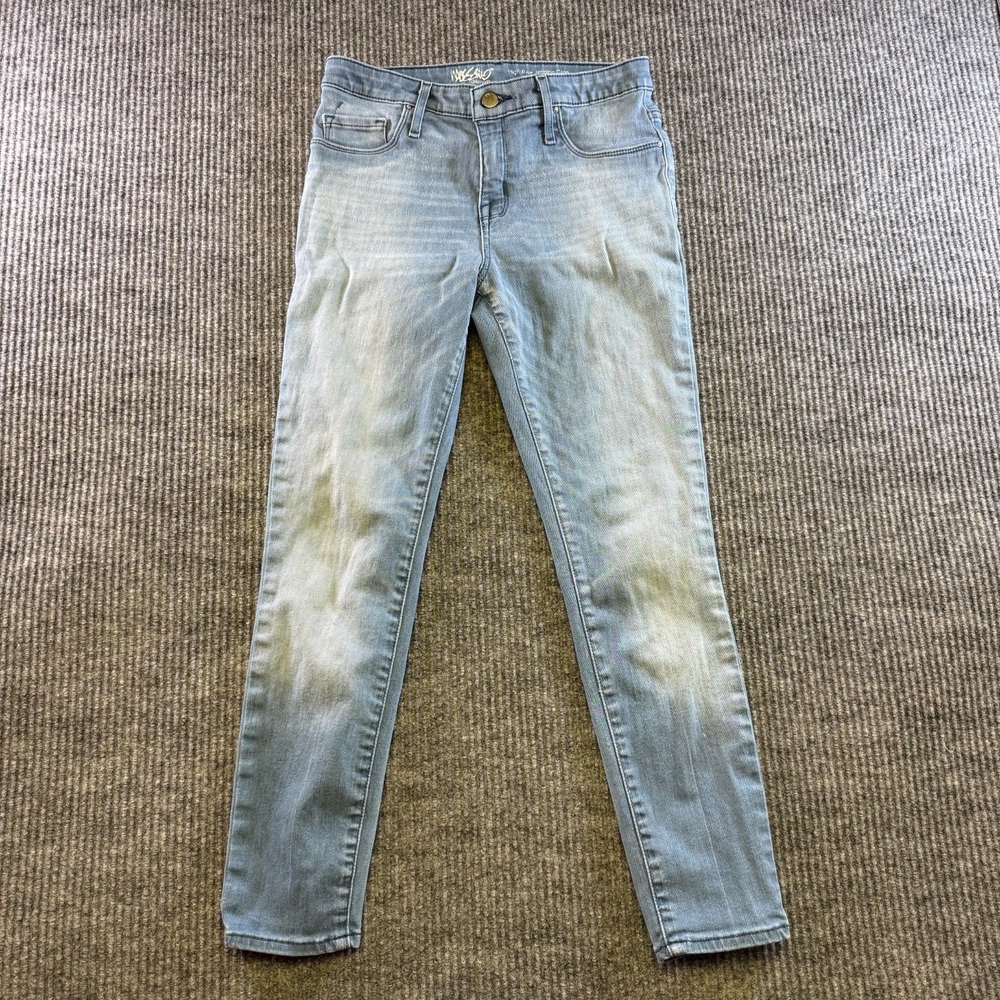 Mossimo Womens Jeans 2‎ 26 Blue High Rise Jegging Crop Stretch Denim